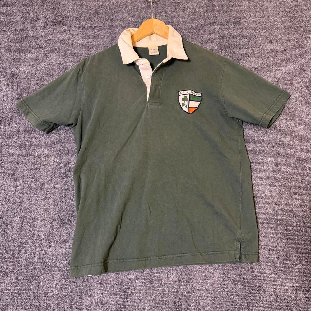 Old Navy Early 2000’s Ireland Rugby Style Polo Short Sleeve Collared Size M